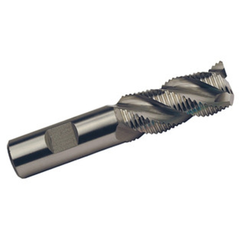 Precise TriJet-45, 3 Flute M42 8% Cobalt Roughing Single End Mill, 2 Size