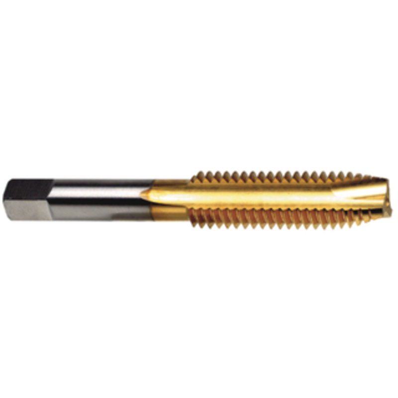 Regal 3 Flute H.S.S. TiN Coated Spiral Pointed Plug Tap, 7/16-14 Thread Size, H5 Thread Limit