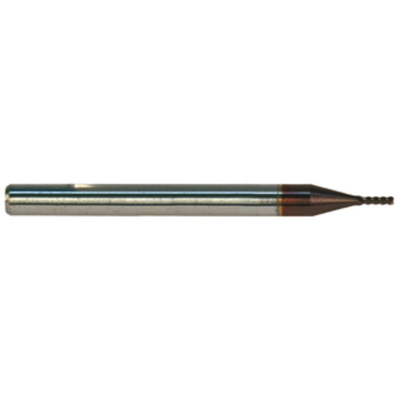 Rushmore USA 4 Flute Micrograin Solid Carbide TiCN Coated Single End Mill, 5/32 Size, 3/16 Shank Diameter, 9/16 Flute Length, 2 Overall Length