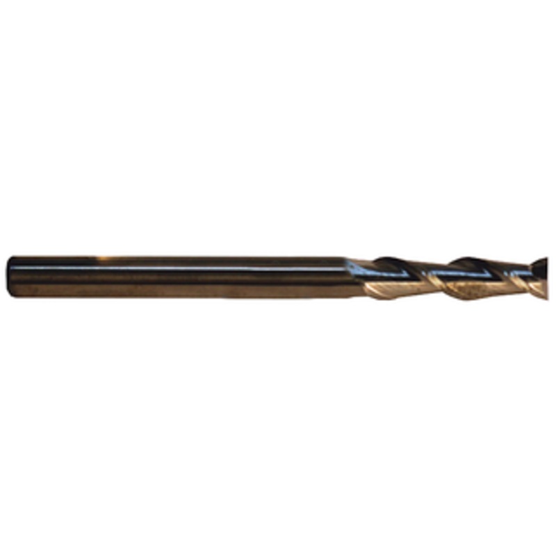 Rushmore USA 2 Flute Micrograin Solid Carbide Single End Mill, 1/8 Size, 1/8 Shank Diameter, 1/2 Flute Length, 1-1/2 Overall Length
