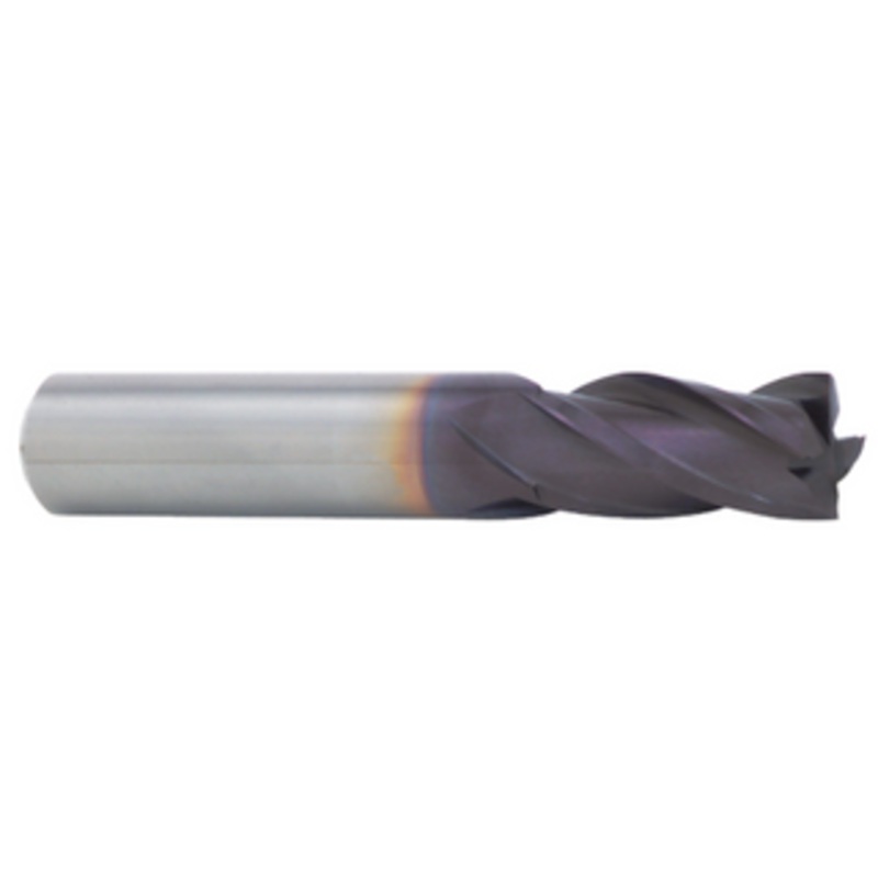 T&O 4 Flute SuperCEED Solid Carbide X-MAX Coated Single End Mill, 3/16 Size & Shank Diameter, 5/8 Length of Cut, 2 Overall Length
