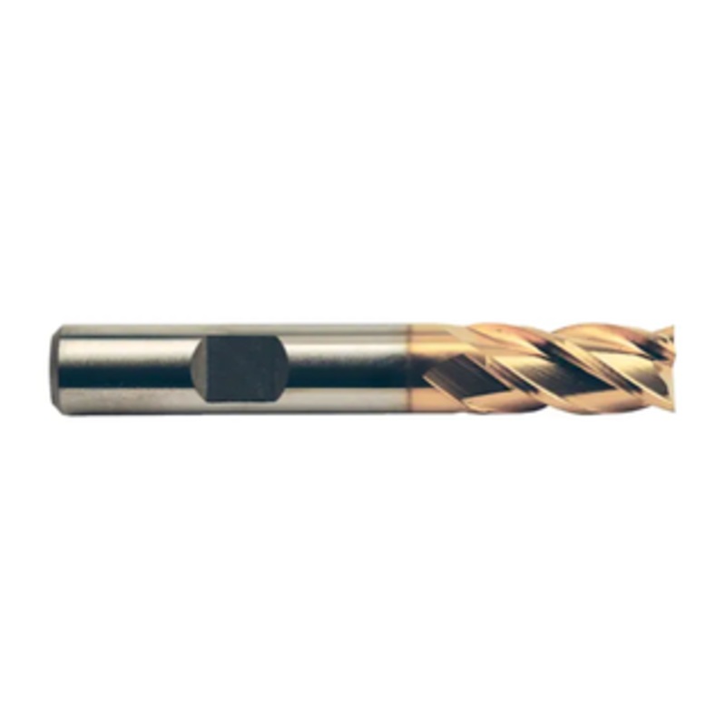 Weldon Tool M42 8% Cobalt TiN Coated 4 Flute Single End Mill, 1 Size, 1 Shank Diameter, 2 Length of Cut, 4-1/2 Overall Length