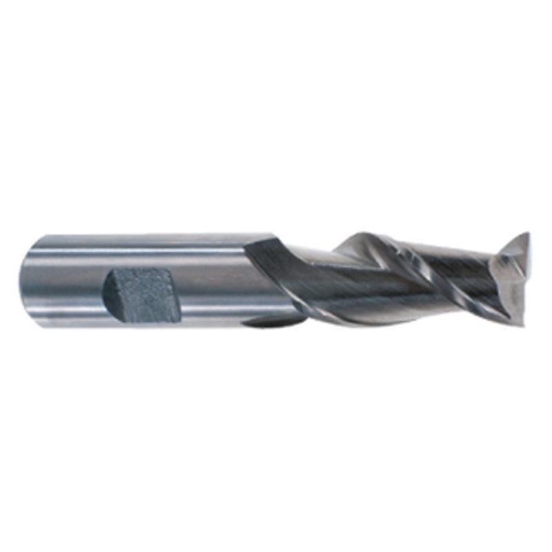 Precise 2 Flute H.S.S. High Helix Single Standard End Mill For Aluminum, 5/16 Size, 3/8 Shank Diameter, 3/4 Length of Cut, 2-1/2 OAL