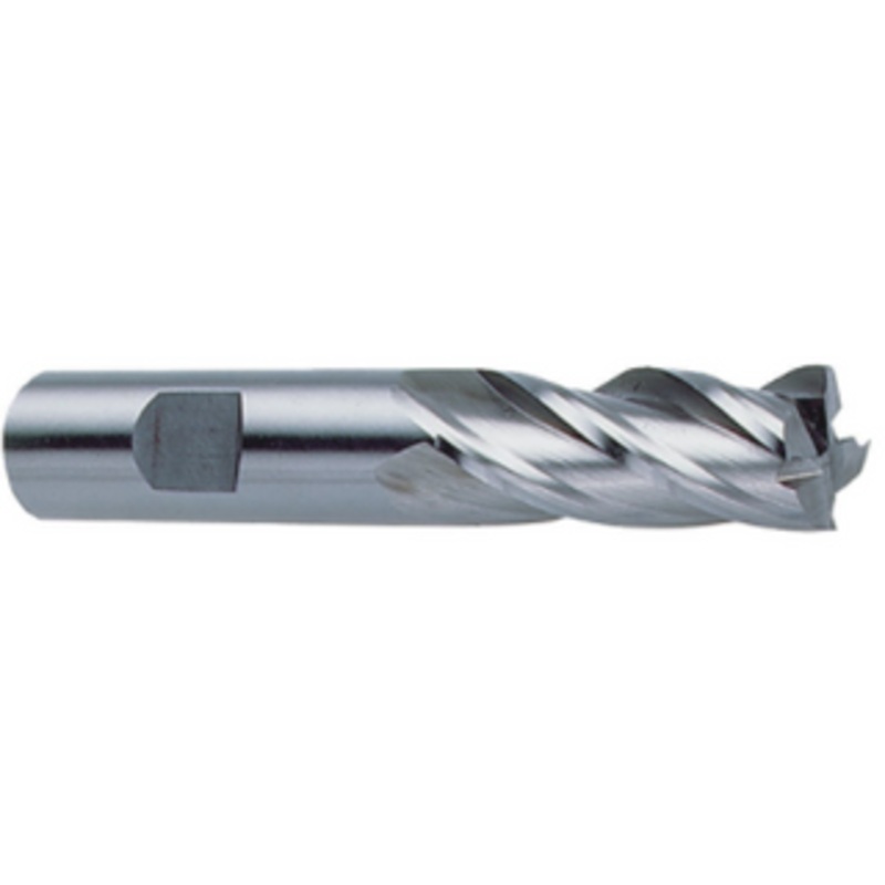 Precise 4 Flute H.S.S. Square End Finishing Single End Mill, 5/16 Size, 3/8 Shank Diameter, 3/4 Length of Cut, 2-1/2 Overall Length