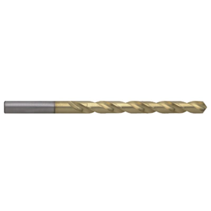 Precise TiN Coated H.S.S. Jobbers Length Twist Drill, Size #22, .1570 Decimal Size, 3-1/8 Overall Length