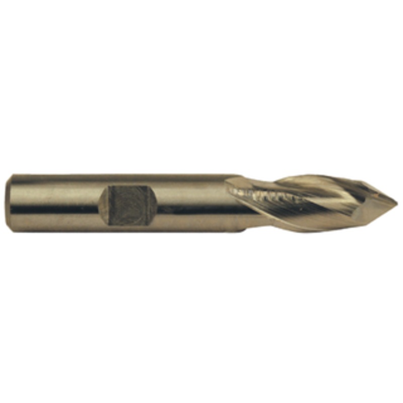 Rushmore USA 2 Flute 90 Angle Drill-Mill Cobalt Single End Mill, 3/8 Size, 3/8 Shank Diameter, 3/4 Length of Cut, 2-1/2 Overall Length