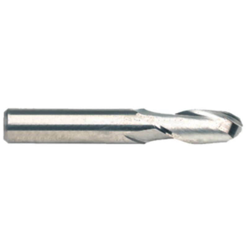 M.A. Ford 2 Flute Micrograin Solid Carbide Ball Nose Single End Mill, 1/32 Size, 1/8 Shank Diameter, 5/64 Length of Cut, 1-1/2 Overall Length