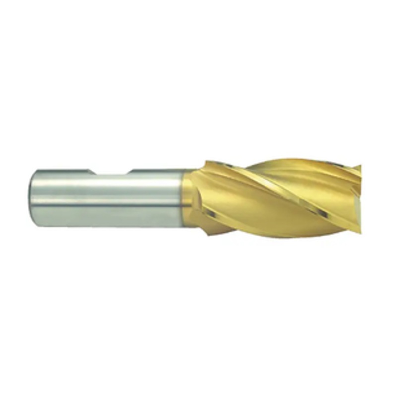 Weldon Tool 4 Flute TiN Coated H.S.S. Single End Mill, 1-1/4 Size, 1-1/4 Shank Diameter, 2 Length of Cut, 4-1/2 Overall Length